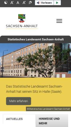 Vorschau der mobilen Webseite statistik.sachsen-anhalt.de, Statistisches Landesamt Sachsen-Anhalt