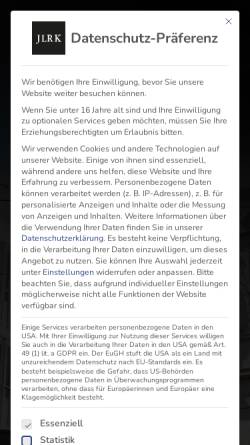 Vorschau der mobilen Webseite www.jlm-freiburg.com, Rechtsanwälte Jehle, Lang, Meier-Rudolph,