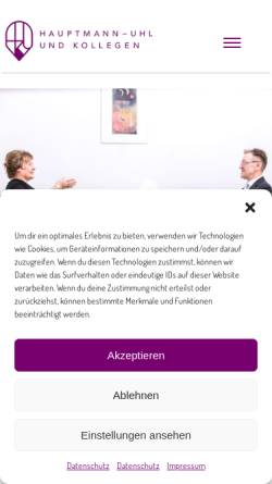 Vorschau der mobilen Webseite www.hauptmann-uhl.de, Rechtsanwälte und Steuerberater Hauptmann-Uhl & Kollegen, Göppingen