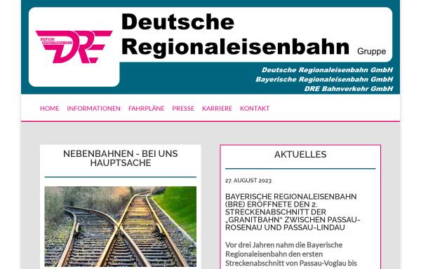 Vorschau von www.regionaleisenbahn.de, Deutsche Regionaleisenbahn GmbH