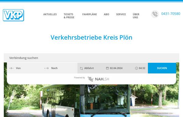 Vorschau von www.vkp.de, VKP Verkehrsbetriebe Kreis Plön GmbH