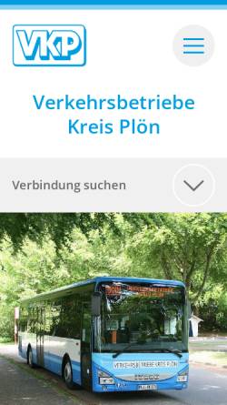 Vorschau der mobilen Webseite www.vkp.de, VKP Verkehrsbetriebe Kreis Plön GmbH
