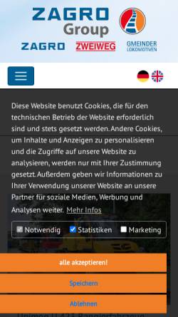 Vorschau der mobilen Webseite www.zweiweg.com, Zweiweg Schneider GmbH & Co. KG