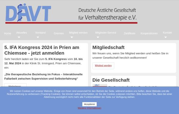 Vorschau von www.daevt.de, Deutsche Ärztliche Gesellschaft für Verhaltenstherapie