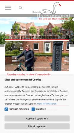 Vorschau der mobilen Webseite www.schwanewede.de, Gemeinde Schwanewede