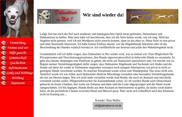 Vorschau von www.dalmatiner-in-not.de, Dalmatiner in Not