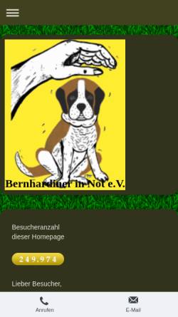 Vorschau der mobilen Webseite www.bernhardiner-in-not.de, Bernhardiner in Not e.V.