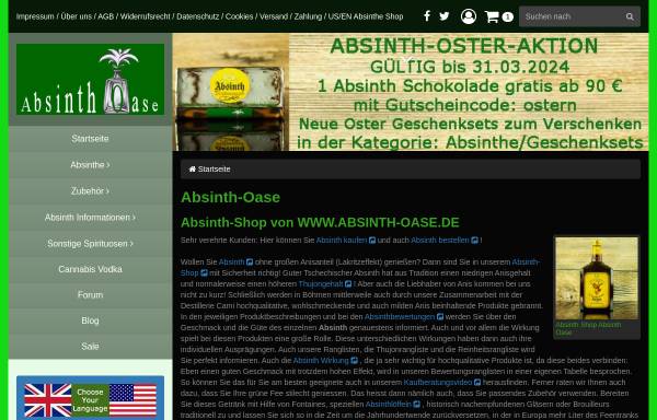 Vorschau von www.absinth-oase.de, Absinth-Oase - Ulrich Hosse