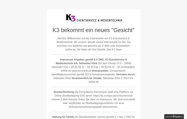 Vorschau von www.k3-online.de, K3 Veranstaltungstechnik GbR