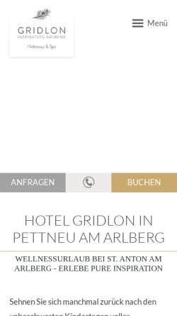 Vorschau der mobilen Webseite www.gridlon.com, Hotel Gridlon