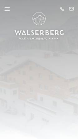 Vorschau der mobilen Webseite www.walserberg.at, Hotel Walserberg