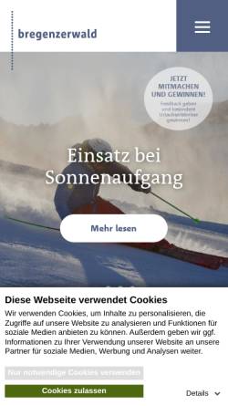 Vorschau der mobilen Webseite www.bregenzerwald.at, Bregenzerwald.at