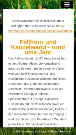 Vorschau der mobilen Webseite www.kanzelwandbahn.de, Kanzelwandbahn und Walmendinger Horn im Kleinwalsertal