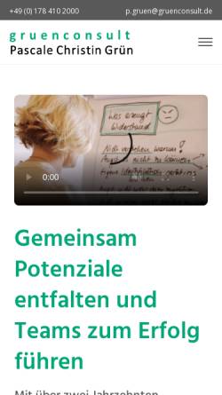 Vorschau der mobilen Webseite gruenconsult.de, gruenconsult - Dipl.-Kffr. Pascale C. Grün