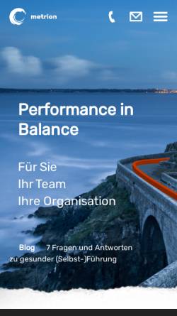 Vorschau der mobilen Webseite www.metrionconsulting.de, Metrion Management Consulting GbR