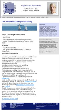 Vorschau der mobilen Webseite www.shogai.ch, Shogai Consulting Marianne Herbst und Co.