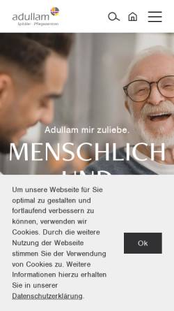 Vorschau der mobilen Webseite www.adullam.ch, Adullam-Stiftung für Alter und Gesundheit