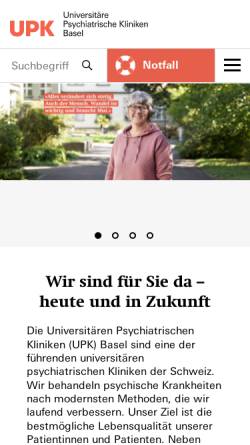 Vorschau der mobilen Webseite www.upkbs.ch, Psychiatrische Universitätsklinik