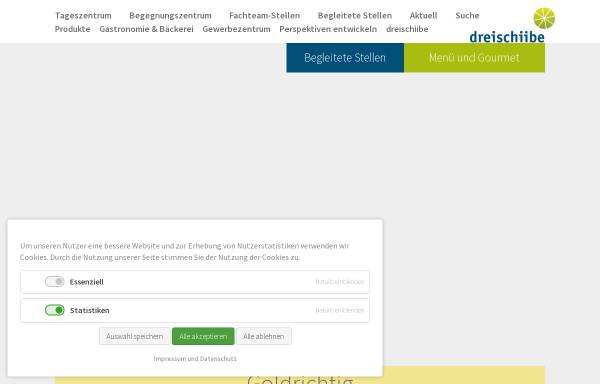 Vorschau von www.dreischiibe.ch, Dreischiibe, Betriebe für berufliche Rehabilitation