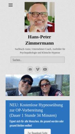Vorschau der mobilen Webseite www.hpz.ch, Hypnoseausbildung und -Therapie Dr. Zimmermann + Partner