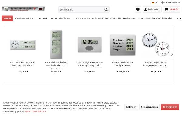 Vorschau von www.valentin-gmbh.de, Valentin GmbH Informations- und Anzeigetechnik