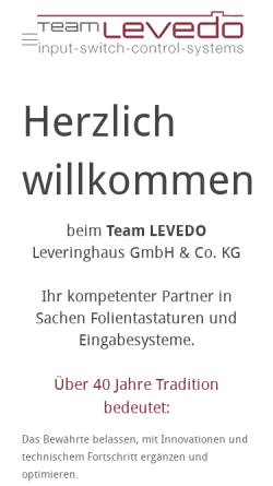 Vorschau der mobilen Webseite www.team-levedo.com, Leveringhaus GmbH