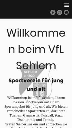 Vorschau der mobilen Webseite www.vfl-sehlem.de, VfL Sehlem von 1920 e.V.