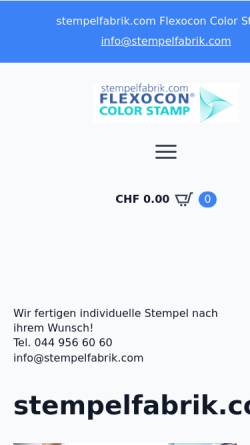 Vorschau der mobilen Webseite www.stempelfabrik.com, Flexocon Color Stamp GmbH
