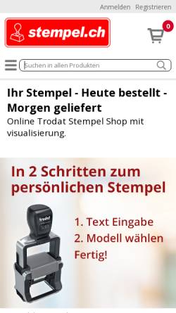 Vorschau der mobilen Webseite www.stempel.ch, Stempel.ch, bsd blue screen development