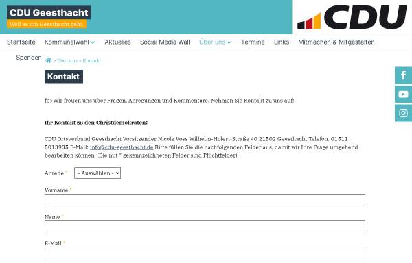 Vorschau von www.cdu-geesthacht.de, CDU Geesthacht