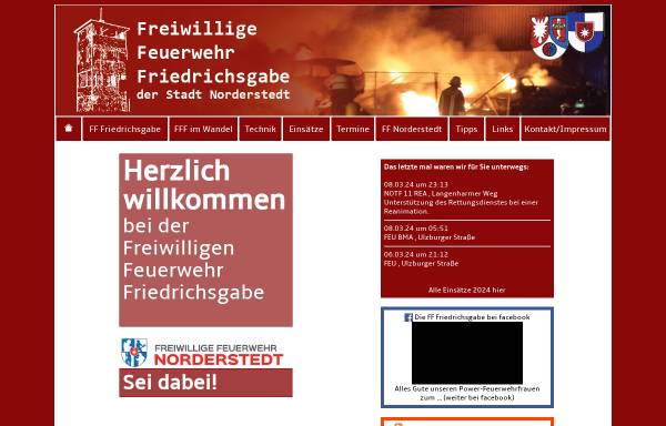 Vorschau von www.feuerwehr-friedrichsgabe.de, Freiwillige Feuerwehr Friedrichsgabe