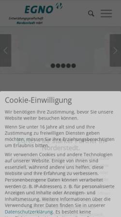 Vorschau der mobilen Webseite www.egno.de, Norderstedt Marketing e.V.