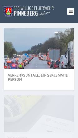 Vorschau der mobilen Webseite www.feuerwehr-pinneberg.de, Freiwillige Feuerwehr Pinneberg