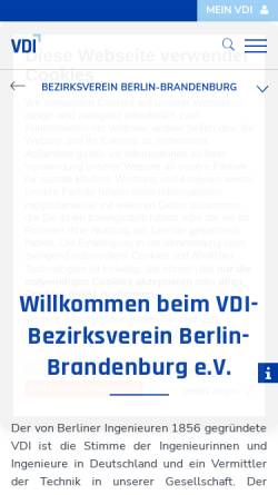 Vorschau der mobilen Webseite www.vdi-bb.de, Verein Deutscher Ingenieure (VDI) Berlin-Brandenburg