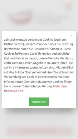 Vorschau der mobilen Webseite wenz-zahnarzt.de, Wenz, Dieter