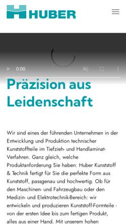 Vorschau der mobilen Webseite www.huber-kunststoff-technik.de, Huber Kunststoff und Technik GmbH