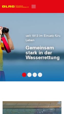 Vorschau der mobilen Webseite hesslichtenau.dlrg.de, DLRG Ortsgruppe Hessisch Lichtenau e.V.