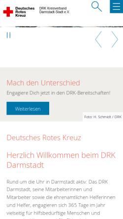 Vorschau der mobilen Webseite www.drk-darmstadt.de, DRK Kreisverband