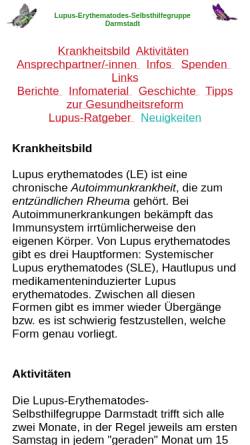 Vorschau der mobilen Webseite www.lupus-shg.de, Lupus Erythematodes Selbsthilfegruppe, Dorothea Maxin