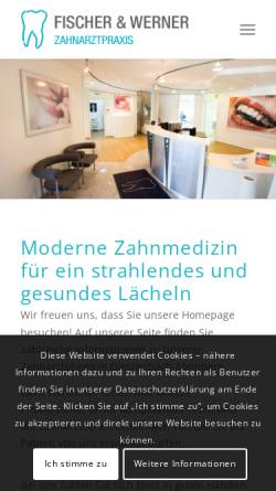 Vorschau der mobilen Webseite www.praxisfischer.de, Zahnarztpraxis Dr. Werner, Dr. Fischer & Dr. Bayer