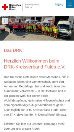 Vorschau der mobilen Webseite www.drk-fulda.de, DRK - Kreisverband Fulda