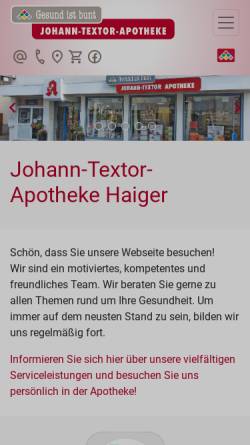 Vorschau der mobilen Webseite www.johann-textor-apotheke.de, Johann-Textor-Apotheke
