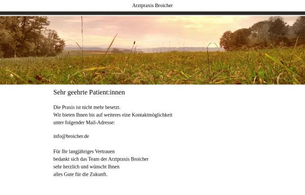Vorschau von www.broicher.de, Michael Broicher-Facharzt für Allgemeinmedizin
