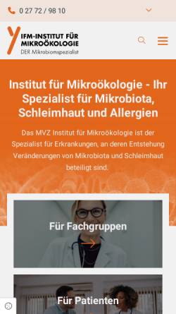 Vorschau der mobilen Webseite www.mikrooek.de, Institut für Mikroökologie