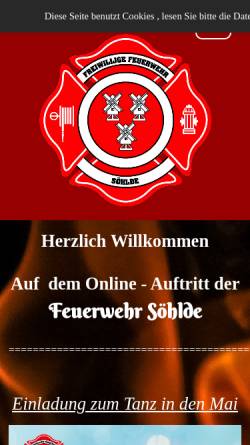 Vorschau der mobilen Webseite www.ffwsoehlde.de, Freiwillige Feuerwehr Söhlde