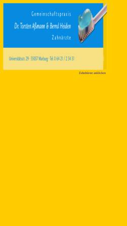 Vorschau der mobilen Webseite www.praxis-assmann-heiden.de, Zahnarztpraxis Dr. Torsten Assmann und Bernd Heiden
