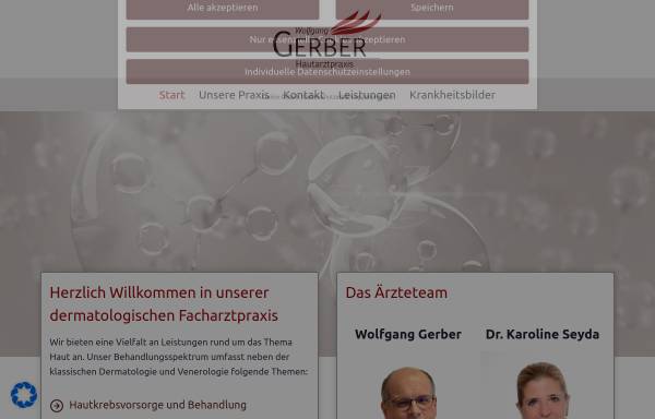 Vorschau von hautarztpraxis-gerber.de, Hautarztpraxis Wolfgang Gerber
