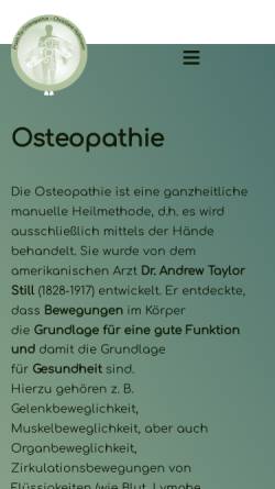 Vorschau der mobilen Webseite www.osteopathie-oberursel.de, Praxis für Osteopathie
