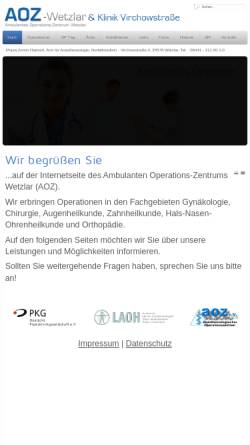 Vorschau der mobilen Webseite www.aoz-wetzlar.de, Ambulantes Operationszentrum Wetzlar