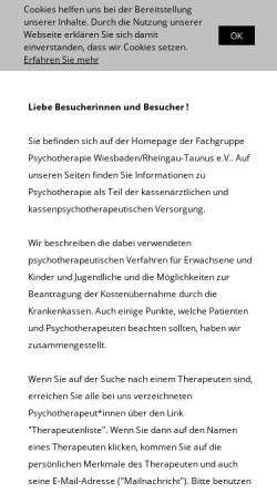 Vorschau der mobilen Webseite psychotherapie-wiesbaden.de, Fachgruppe Psychotherapie der Kassenärztlichen Vereinigung